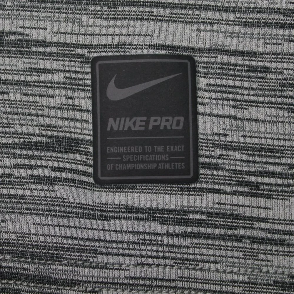 Nike Pro Shirt Mens Small Gray Fitted Dri-Fit Poly/Nylon Stretch S/S Pullover‎